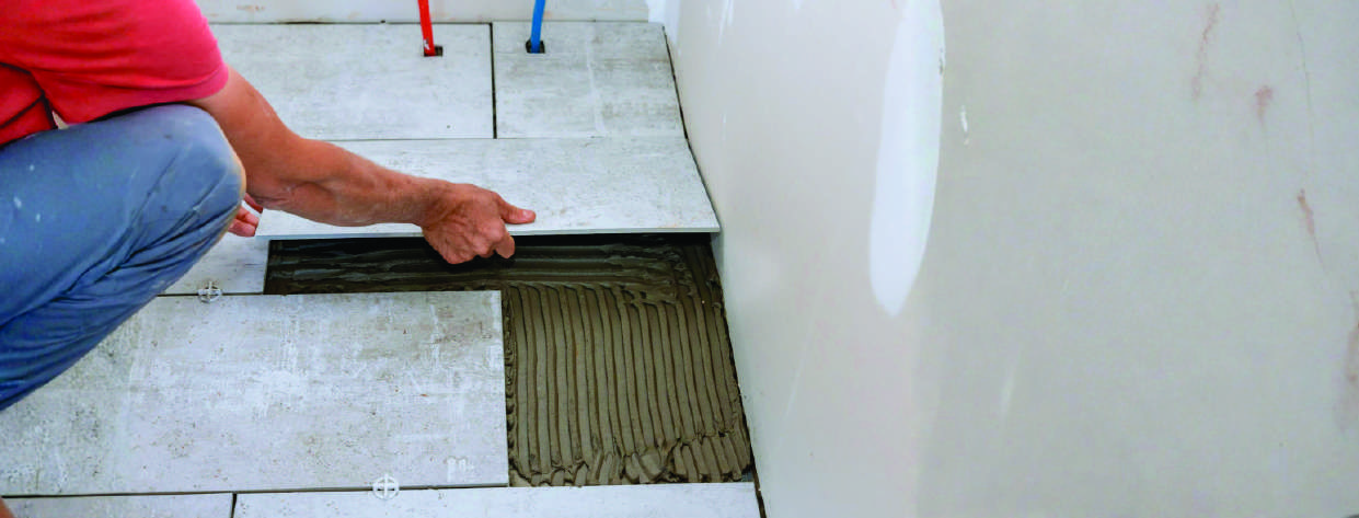 SG Platinum Advance Tile Adhesive application