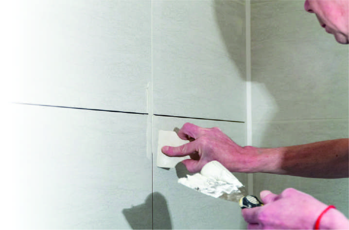 Applying SG Hypoxy Joint Filler to tile joints