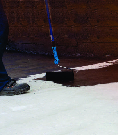 Black membrane floor application