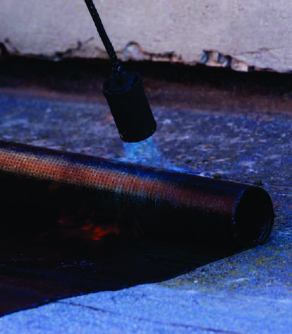Installing a waterproof black membrane layer